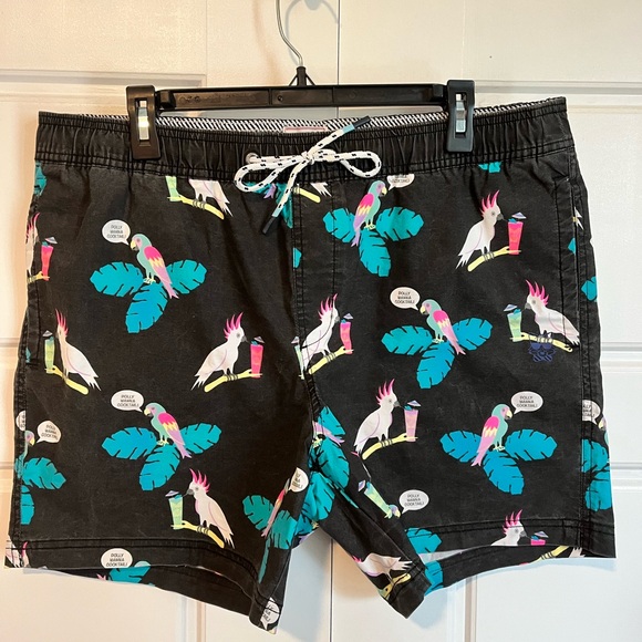 Men’s Party Pants! Stylish Black and Blue Board Shorts with Playful Pattern - Picture 1 of 4